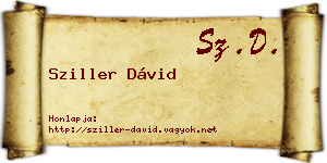 Sziller Dávid névjegykártya