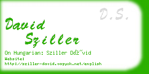 david sziller business card